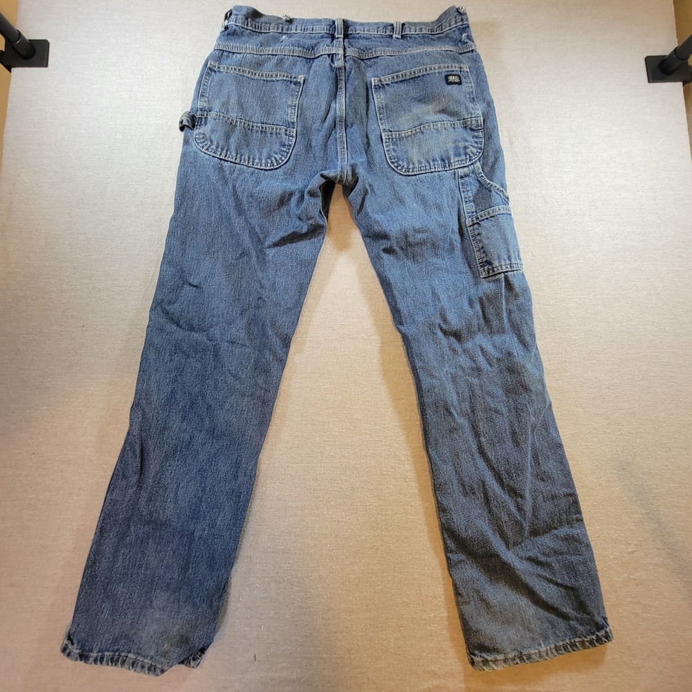 Key Carpenter Jeans Mens 34x34 Blue Fair Workwear Denim Utility Pants